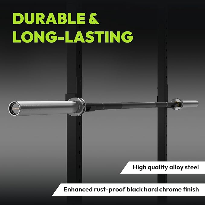 HANDBODE 35 lb Olympic Barbell 6.5 ft, 2 Inch Womens Bars, 1000 lb Capacity | Spring Steel Construction, Knurled Grip, Weightlifting, Bench Press, Deadlift, Squat, Home Gym Strength Training