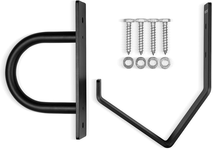 Meister XSteel Battle Rope Wall Mount Kit w/Anchor & Storage Hook - Matte Black | Commercial-grade steel wall anchor & storage hook for conditioning ropes, fits all battle ropes from 1.0" to 2.5"