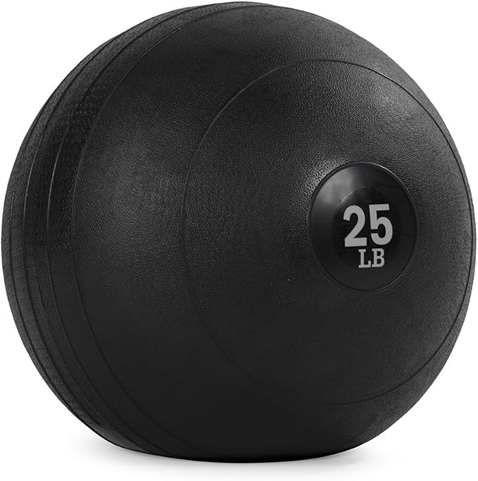 Titan Fitness Rubber Slam Ball, Dead Weight Ball Absorbs Impact, Minimal Bounce, Textured Surface for Strength and Conditioning, Cardio Workouts, Full Body Workout