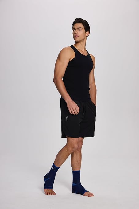 ABIRAM Ankle Brace for Men & Women - Adjustable Compression Sleeve with Wrap, Stability Support & Relief for Sprained Ankle, Plantar Fasciitis & Achilles Tendonitis - Breathable Running & Sports Gear