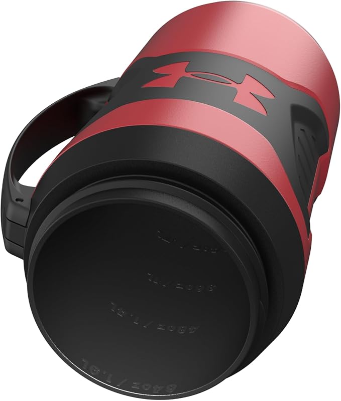 Under Armour Insulated Water Bottle with Handle & Fence Hook, Half Gallon Sports Water Jug, Leak-Resistant & BPA-Free for Baseball, Football & Gym - Red/Black, 64oz