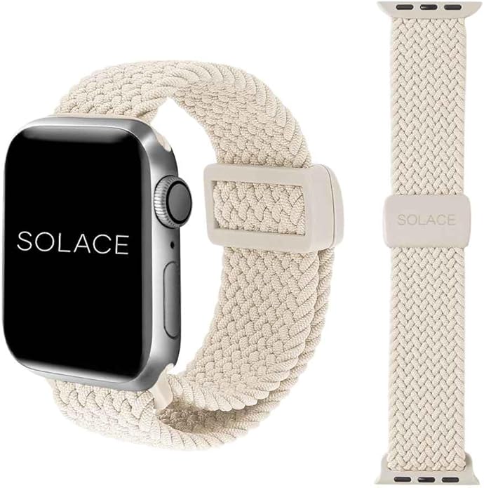 Solace Bands Imperium Adapt Wide Adjustable Nylon Braided Watch Band - Compatible with All Apple Watches - Solace Apple Watch Bands for Women & Men - Smart Watches Band Series 11-1, Ultra, SE
