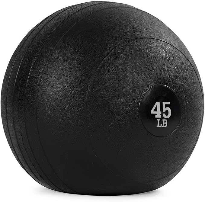 Titan Fitness Rubber Slam Ball, Dead Weight Ball Absorbs Impact, Minimal Bounce, Textured Surface for Strength and Conditioning, Cardio Workouts, Full Body Workout