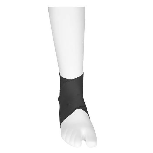 Champion Figure-8 Ankle Support, Light Elastic Compression Brace, Muscle Joint Recovery, Black, Small