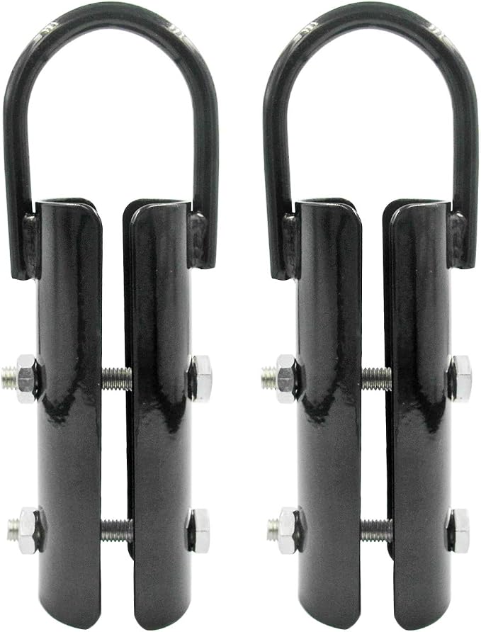 1.5” Climbing Rope Clamp，2 Sets Rope Climb Clasp Workout Rig Attachment Hook for Rope Climbing Garage Gym Fitness Equipment with Carabiner Eyehook Strength Training Home Indoor Safety