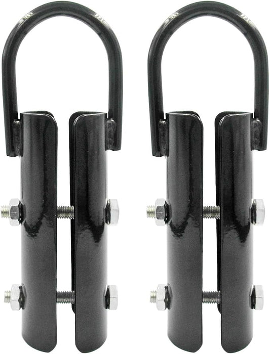 1.5” Climbing Rope Clamp，2 Sets Rope Climb Clasp Workout Rig Attachment Hook for Rope Climbing Garage Gym Fitness Equipment with Carabiner Eyehook Strength Training Home Indoor Safety