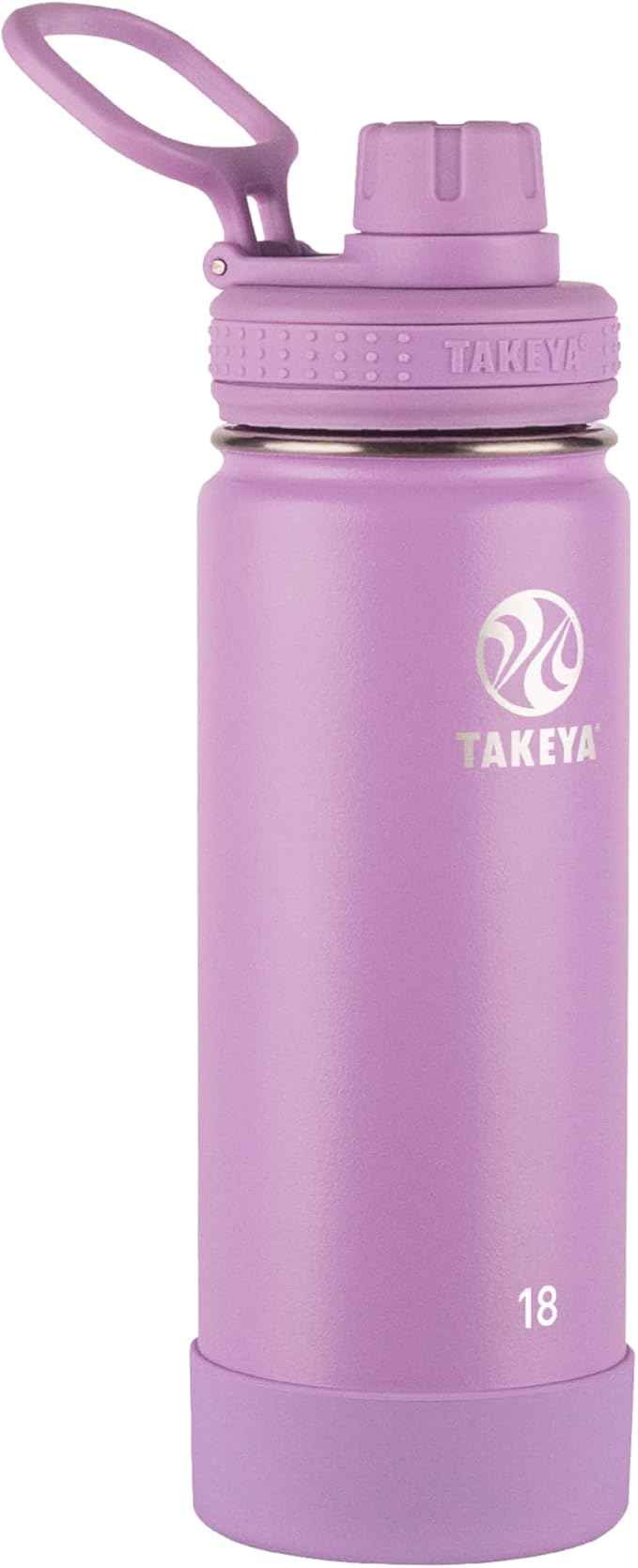 Takeya Actives Insulated Stainless Steel Water Bottle with Spout Lid, 18 oz, Lilac