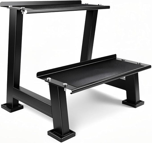 Kettlebell Storage Rack with Anti-Slip Pads, 2-Tier Weight Racks, Kettlebell Stand, Dumbbell and Kettlebell Rack for Home Gym Use