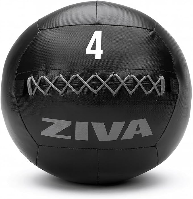 ZIVA Soft Wall Ball – Highly Durable Weighted Exercise Medicine Slam Ball for Strength and Conditioning Workout - Multiple Color, Weight Available