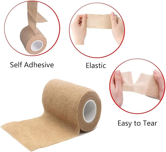 KISEER 30 Pack 2 Inch x 5 Yards Self Adhesive Bandage Assorted Color Breathable Cohesive Bandage Wrap Rolls Elastic Self-Adherent Tape for Stretch Athletic, Sports, Wrist, Ankle