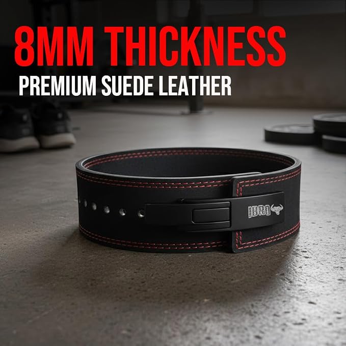 IBRO Powerlifting Lever Gym Belt – Power 8MM, 10MM or 13MM Extreme Heavy Duty Genuine Leather Belts - Squats Deadlifts Bodybuilding Weight Lifting IPF Power Lifting Strongman for Men
