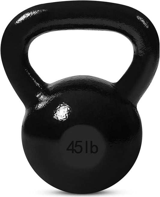 JFIT Cast Iron Kettlebell – Single Weight, Flat Bottom, Polished Handle | Men & Women | CrossFit, Cardio & Strength Training
