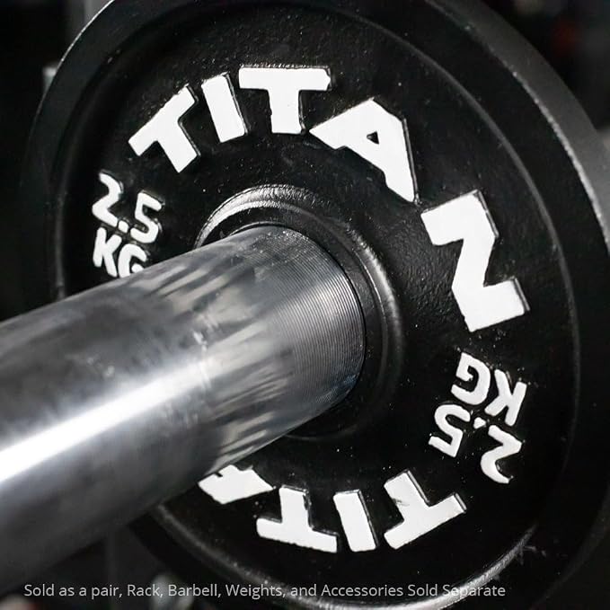 Titan Fitness Olympic Calibrated Steel Powerlifting Plates, Machine Precision Steel Discs