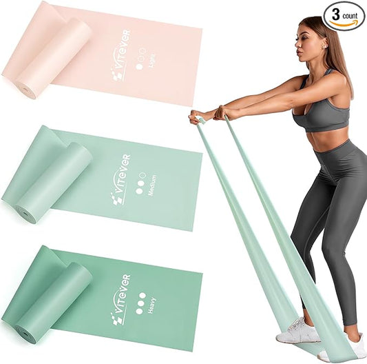 Stretch Bands for Exercise, Resistance Bands for Working Out, Exercise Bands for Physical Therapy, Pilates, Rehab, Stretch, Strength Training and Yoga Starter Set