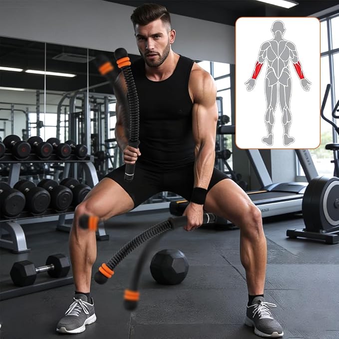 Ropeless Battle-Ropes (2-Pack) Portable Workout Ropes for HIIT Workouts,Cardio & Muscle Training, Low-Impact Training Heavy Duty Arm Exerciser for Strength Training