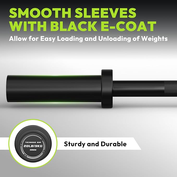 HANDBODE Olympic Barbell, 4FT, 5FT, 6FT & 7FT Weight Bar, Multiple Options | 2-Inch Needle Bearings, Hard Chrome Coating, Knurled Grip, Powerlifting, Bench Press, Deadlift, Squat, Hip Thrusts And Cleans