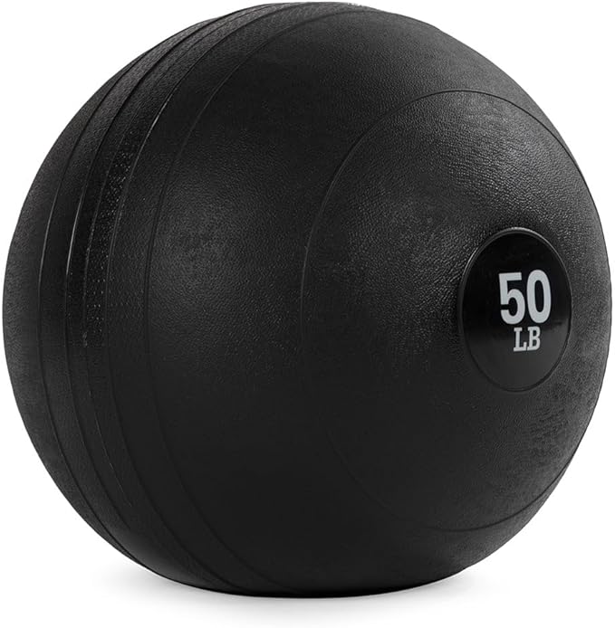 Titan Fitness Rubber Slam Ball, Dead Weight Ball Absorbs Impact, Minimal Bounce, Textured Surface for Strength and Conditioning, Cardio Workouts, Full Body Workout