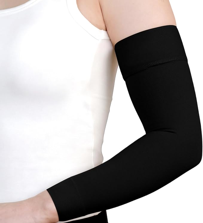 20-30 mmHg Compression Lymphedema Arm Sleeves for Women (Single） | Compression Full Arm Support for Swelling Recovery Circulation, Arthritis, Bursitis, Edema