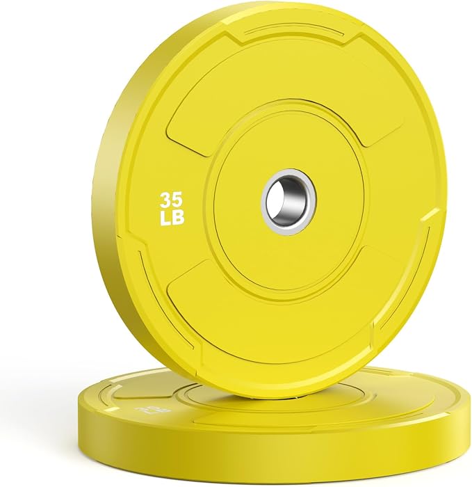 Sportsroyals 2-Inch Olympic Bumper Plates, Color Virgin Rubber Weight Plates Set for Strength Training, Durable Low Bounce Barbell Plates for Home Gym, 5-350LB