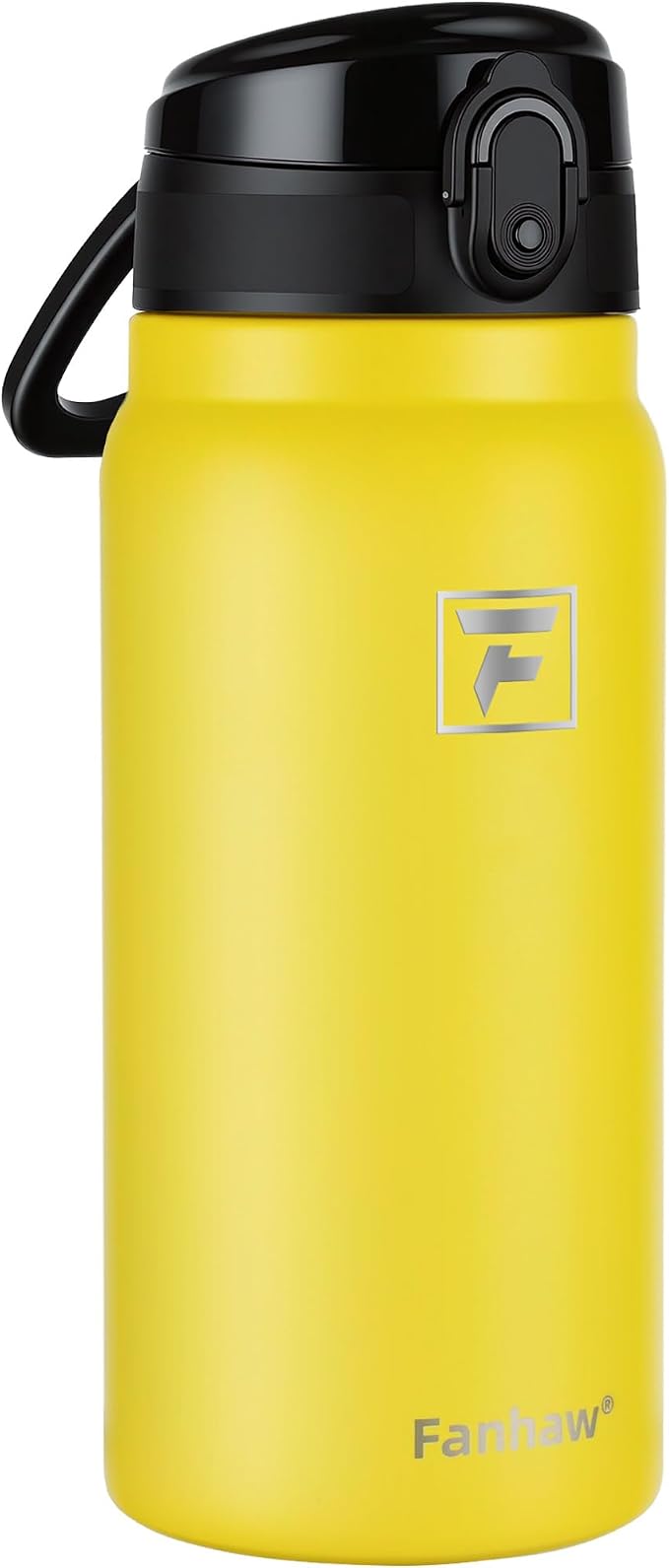 Fanhaw 20 Oz Insulated Stainless Steel Water Bottle with Chug Lid – Wide Mouth, Leak-Proof, BPA-Free – Ideal for Kids, Adults, Sports, Gym, and Outdoor Use (Yellow)
