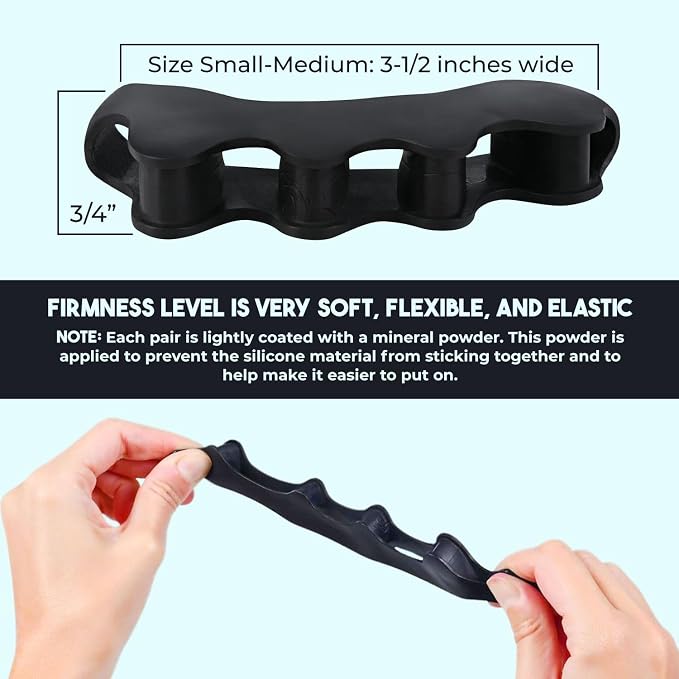 VYCE PrimalStep Toe Separators, Spreaders, Spacers, S/M | Straightener to Correct Toes for Men and Women, Bunion Corrector, Plantar Fasciitis and Athletic Mobility
