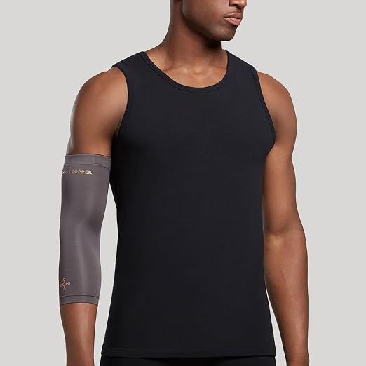 Tommie Copper Infrared Compression Elbow Sleeve, Warming Elbow Support & Stability, Slate Grey, XL