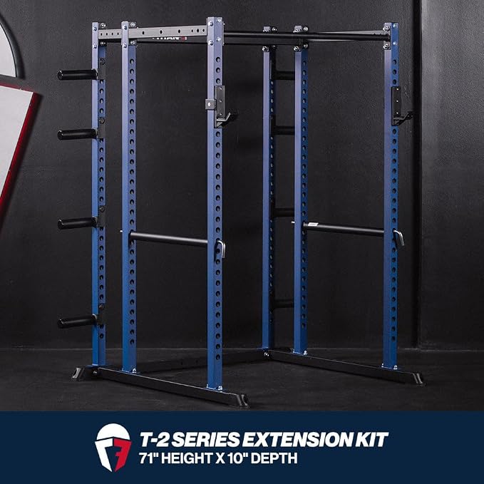 Titan Fitness T-2 Series Power Rack Extension Kit, 12-Gauge Steel Uprights, Bolt-Together Rack Expansion for Home Gym with Weight Plate Holders