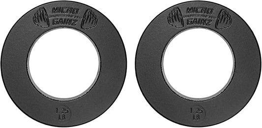 Micro Gainz Calibrated Fractional Weight Plate Set of 2 Plates, Choose Set (.25LB-1.25LB), Designed for Olympic Barbells for Strength Training & Micro Loading Bar Weights, Made in USA