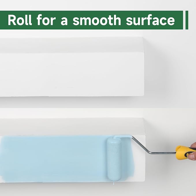 VOOMEY Mini Paint Roller, 4 Inch Foam Paint Roller 10 Pack | Small Paint Roller Covers, Roller Paint for Painting Walls, Cabinets, Corner, Cupboards, Doors
