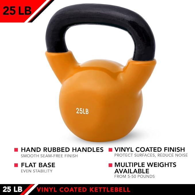JFIT Kettlebell Weights Vinyl Coated Iron