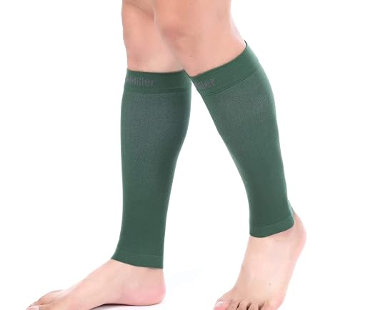 Doc Miller Calf Compression Sleeves 30-40 mmHg for Men & Women, 1 Pair | Knee High, Medical Grade, Footless Compression Socks, Shin Splints, Leg Swelling, Varicose Veins, Wide Calf, Nurses, Recovery