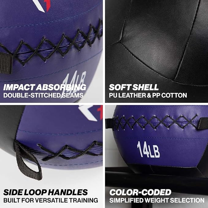 Titan Fitness Soft Leather Medicine Wall Ball Durable, Endurance, Cardio, Core Strength