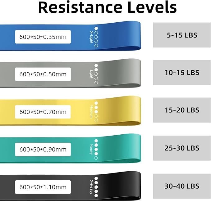 Pull Up Bands, Resistance Bands Set, Exercise Workout Bands for Men & Women, Ideal for Body Stretching, Physical Therapy and Muscle Training