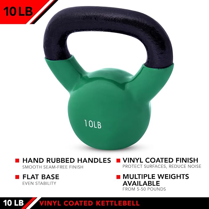 JFIT Kettlebell Weights Vinyl Coated Iron