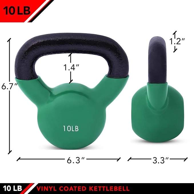 JFIT Kettlebell Weights Vinyl Coated Iron