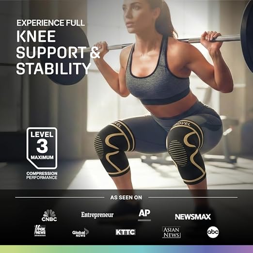 Modvel 2 Pack Knee Brace for Women - Knee Support for Walking, Knee Compression Sleeves for Pain Relief, Knee Sleeves for Women, Knee Brace for Sports, Workouts & Arthritis