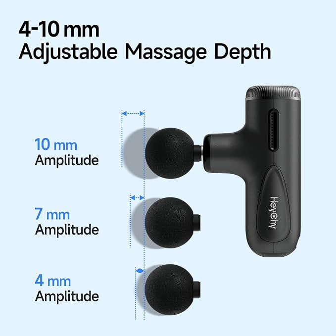 HEYCHY Super Mini Massage Gun with 4-10mm Amplitude, HSA, FSA Eligible | Travel Size, Quiet Operation, Muscle Care for Men Women Shoulder Back