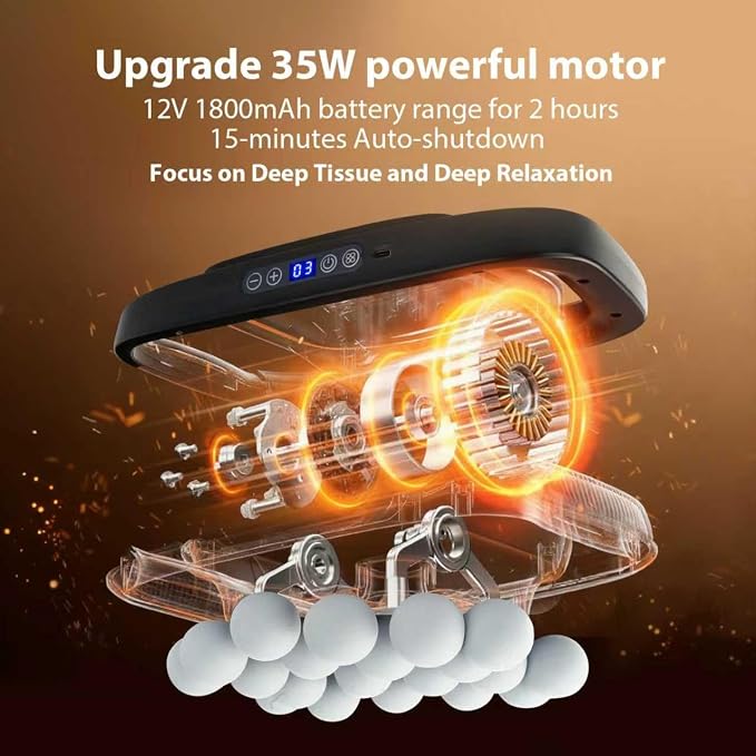 20 Head Portable Massage Gun,3 Modes,30 Levels,Deep Tissue | 20 balls massage deep tissue,30 speed levels,58kg force,25mm depth,USB-C,1800mAh,handhold massager