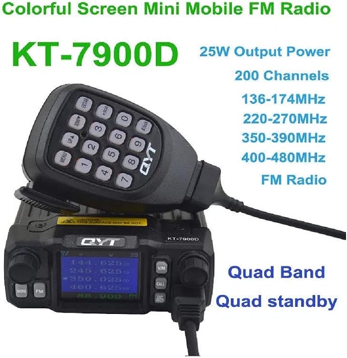 KT-7900D Mini Mobile Radio KT7900D 25W Quad Band Quad Standby Car Radio Walkie Talkie