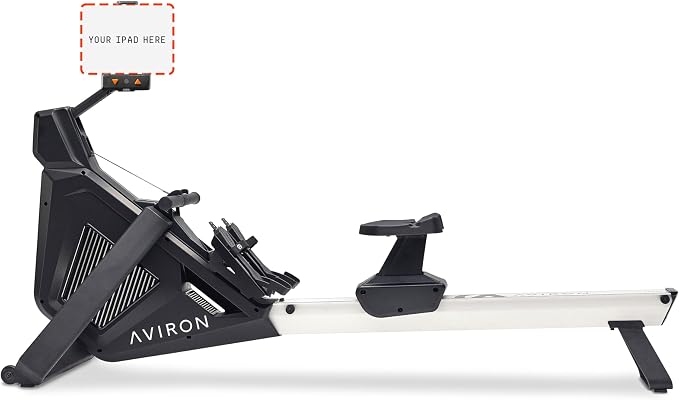 StrongGo Rowing Machine -Compatible with iPad—Dual Air & Magnetic Resistance Up to 100 lbs | Game-Based Workouts, Compact Storage Design