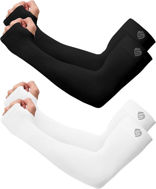Arm Sleeves for Men Women UV Sun Protection Compression Arm Warmer Tattoo Cover Up, Sports Golf Cooling Sleeves