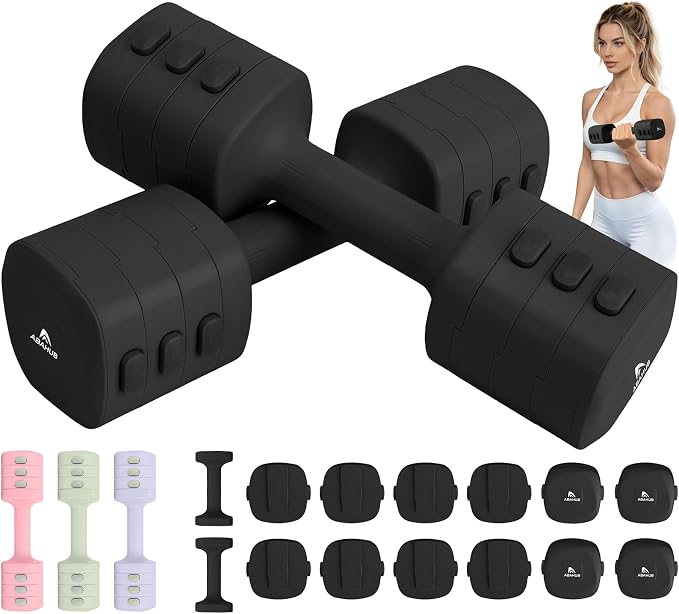 Abahub 2 in 1 Kettlebell & Dumbbell Set, Adjustable Dumbbell for Home Gym | Dumbbell with Kettlebell Converter Set of 2, Full Body Workout Kettlebell for Women