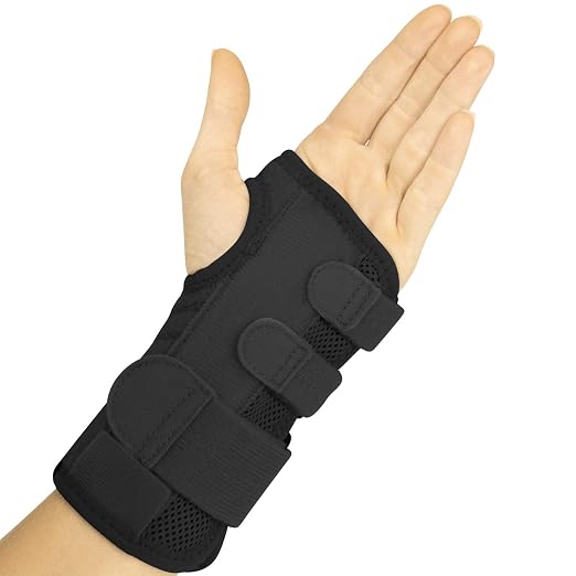 Vive Carpal Tunnel Wrist Brace with Splint for Left or Right Hand | Adjustable Night Wrist Support Splint Immobilizer for Men & Women - Cockup Brace for Arthritis, Tendonitis, Sprain, Injuries