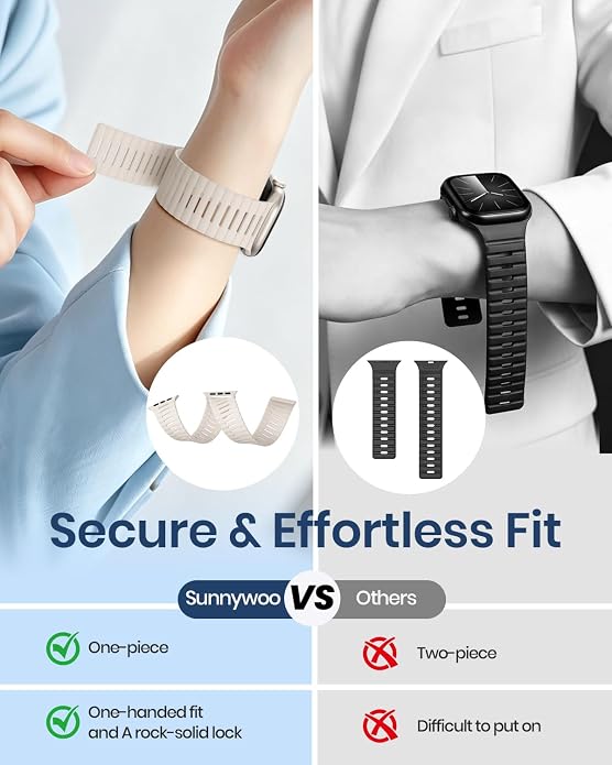 Magnetic Sport Bands Compatible with Apple Watch Bands for Men Women | Silicone Wristband 49mm 46mm 45mm 40mm 44mm 38mm 41mm 42mm, Replacement for iWatch Ultra Series 11 10 9 8 7 6 5 4 3 2 1 SE