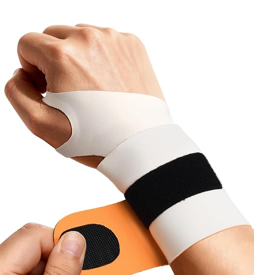 Ultra-Thin Elastic Wrist Brace Wrist Wraps, Compression Wrist Straps Support for Carpal Tunnel Arthritis Tendonitis Sprains Pain Relief Workout, Soft & Comfortable (Beige (Pack of 1))