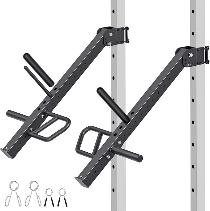 SELEWARE Squat Rack Attachment for Power Cage with 5/8" or 1" Holes | Y-Shaped Dip Bar Attachment, Nordic Hamstring Curl Attachment & Lever Arms for 2x2 or 3x3 Power Rack, Home Gym Accessories
