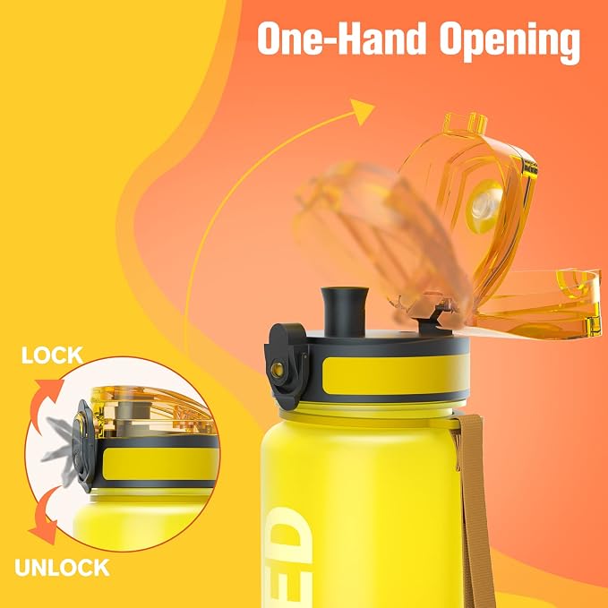 Sahara Sailor Water Bottle 32oz, Durable and Leakproof Water Bottles Motivational with Time Marker, Tritan, BPA Free, Wide Mouth with Easy Clean Brush for Gym, Travel, Home, School, Office (1 Bottle) | Bpa Free, Leakproof Wide Mouth With Fast Flow Lid ...
