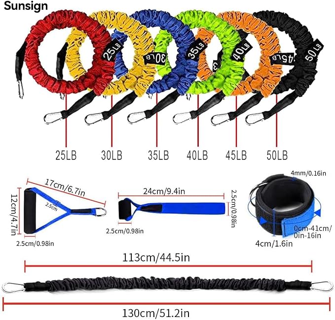 Resistance Band with Handle, Exercise Bands with Handles, Ideal for Strength Training, Muscle Toning, Physical Therapy