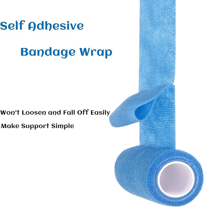 Elastic Self Adhesive Bandage Wrap 4 Inch, Breathable Non Woven Cohesive Bandage, Vet Wrap for Dogs, Ankle Sprains Swelling, Sports Athletic Tape (24 Count Color)