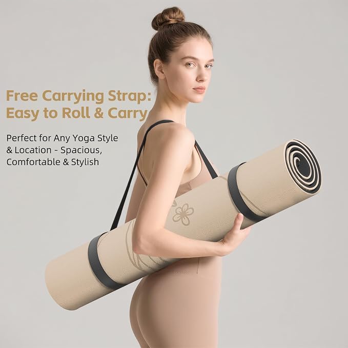 Large 76"x40"x0.4" Yoga Mat | Extra Width & Thick, Non-Slip Exercise Mat, Versatile for Stretching, Yoga Studio, Gym, Home & Indoor/Outdoor Workouts